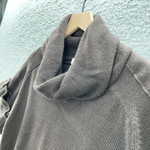 Tubino Sweater Brown Knit Merino Wool Blend Short Sleeve Cowl Italy - Picture 2 of 12